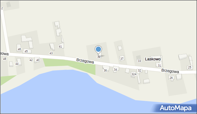 Laskowo, Brzegowa, 39, mapa Laskowo