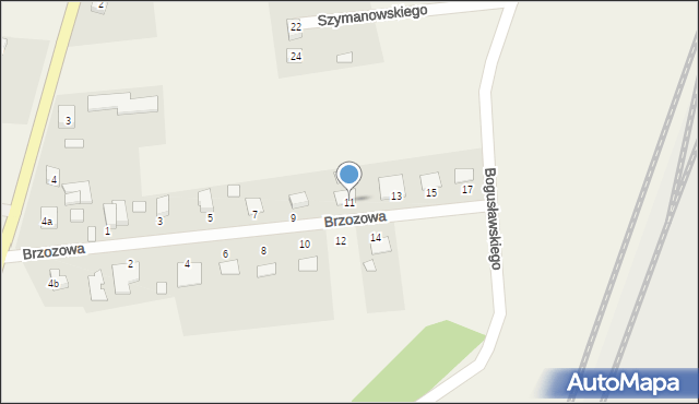 Lasów, Brzozowa, 11, mapa Lasów