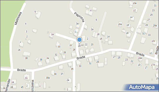 Łaziska Górne, Brada, 24, mapa Łaziska Górne