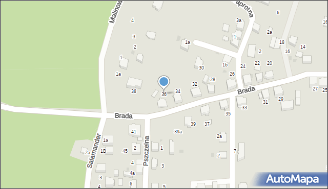Łaziska Górne, Brada, 36, mapa Łaziska Górne