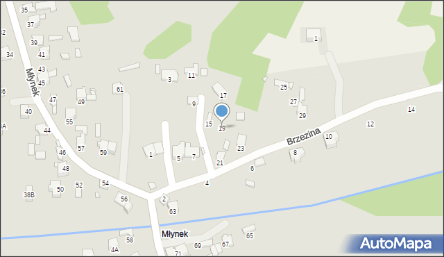 Łazy, Brzezina, 19, mapa Łazy