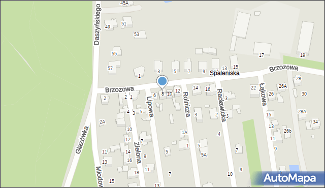 Łazy, Brzozowa, 8, mapa Łazy