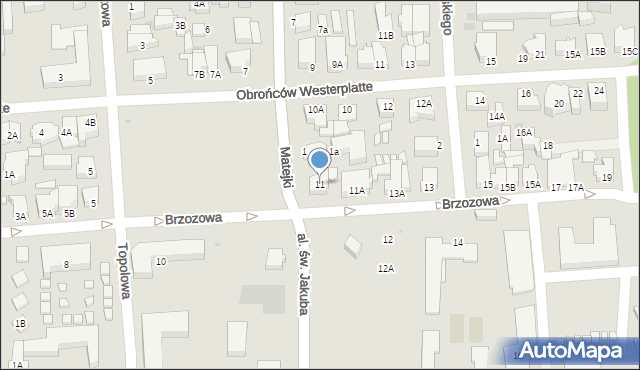 Łeba, Brzozowa, 11, mapa Łeba