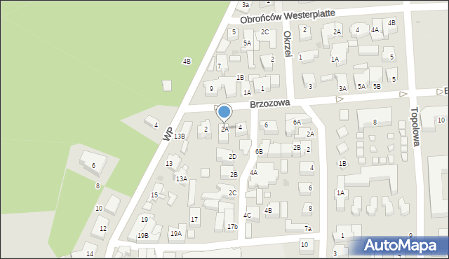 Łeba, Brzozowa, 2A, mapa Łeba