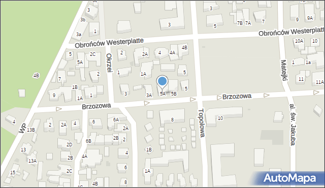 Łeba, Brzozowa, 5A, mapa Łeba