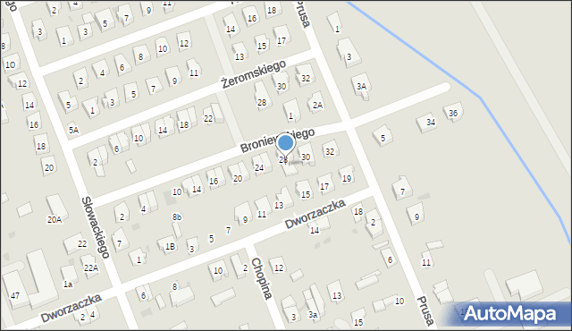 Łęczyca, Broniewskiego Władysława, 28a, mapa Łęczyca