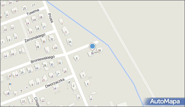 Łęczyca, Broniewskiego Władysława, 34, mapa Łęczyca