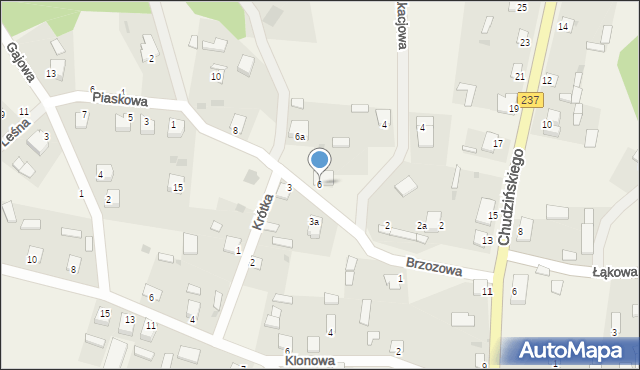 Legbąd, Brzozowa, 6, mapa Legbąd