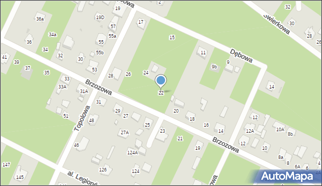 Legionowo, Brzozowa, 22, mapa Legionowo