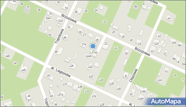 Legionowo, Brzozowa, 25A, mapa Legionowo