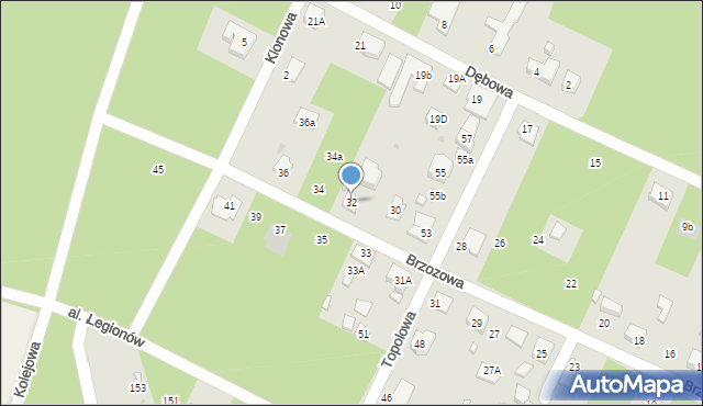 Legionowo, Brzozowa, 32, mapa Legionowo