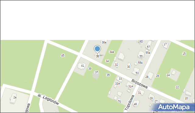 Legionowo, Brzozowa, 36, mapa Legionowo