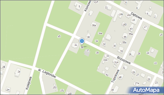 Legionowo, Brzozowa, 39, mapa Legionowo
