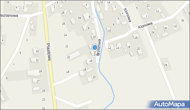 Łęki, Brzozowa, 14, mapa Łęki