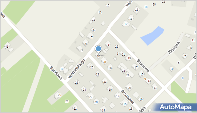 Lelów, Brzozowa, 30, mapa Lelów