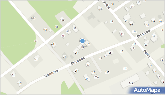 Leoncin, Brzozowa, 24, mapa Leoncin