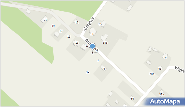 Leszczydół-Pustki, Brzozowa, 9, mapa Leszczydół-Pustki