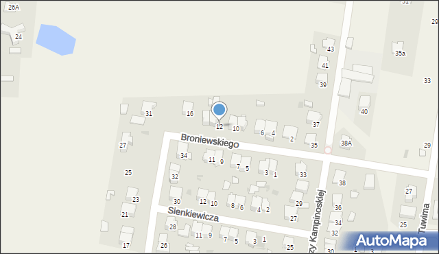 Leszno, Broniewskiego Władysława, 12, mapa Leszno