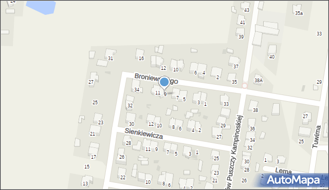 Leszno, Broniewskiego Władysława, 9, mapa Leszno