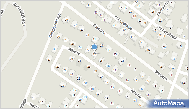 Leszno, Brata Alberta, 20, mapa Leszno