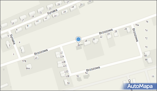 Leźno, Brzozowa, 16, mapa Leźno