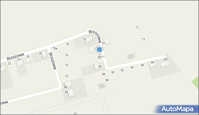 Leźno, Brzozowa, 82, mapa Leźno