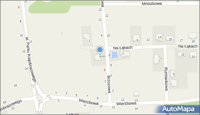 Łężyce, Brzozowa, 7, mapa Łężyce