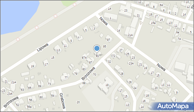 Lidzbark, Brzozowa, 91, mapa Lidzbark