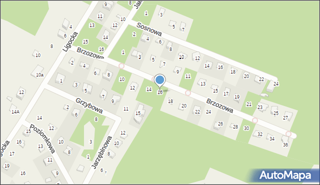 Ligota, Brzozowa, 16, mapa Ligota