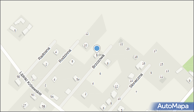 Lipinki Królewskie, Brzozowa, 5, mapa Lipinki Królewskie