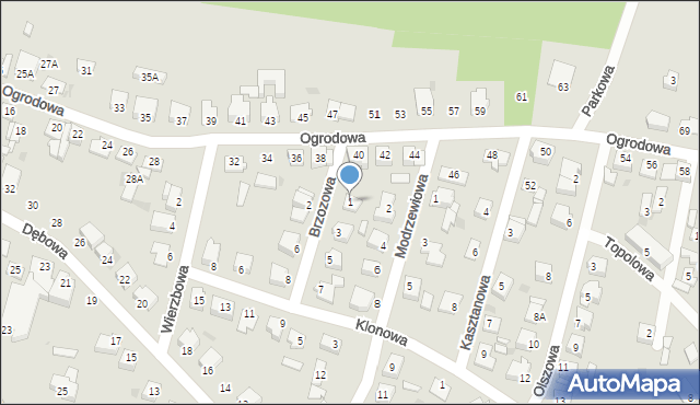 Lipno, Brzozowa, 1, mapa Lipno