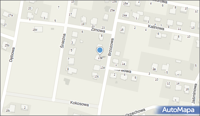 Łochowo, Brzozowa, 13e, mapa Łochowo