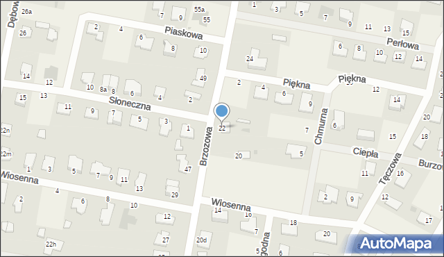 Łochowo, Brzozowa, 22, mapa Łochowo