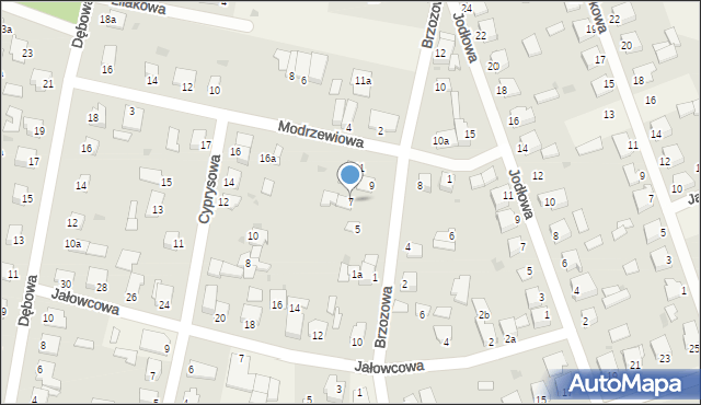 Łochowo, Brzozowa, 7, mapa Łochowo