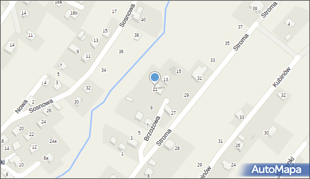 Łodygowice, Brzozowa, 11, mapa Łodygowice