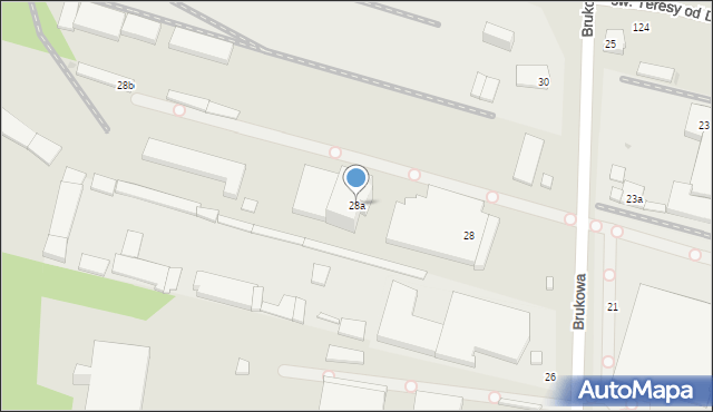 Łódź, Brukowa, 28a, mapa Łodzi