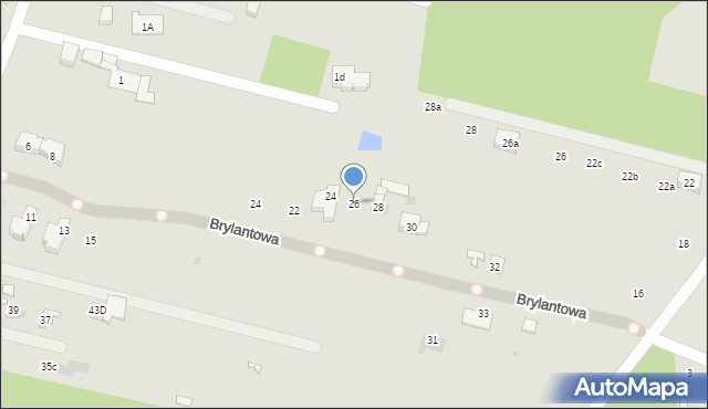 Łódź, Brylantowa, 26, mapa Łodzi