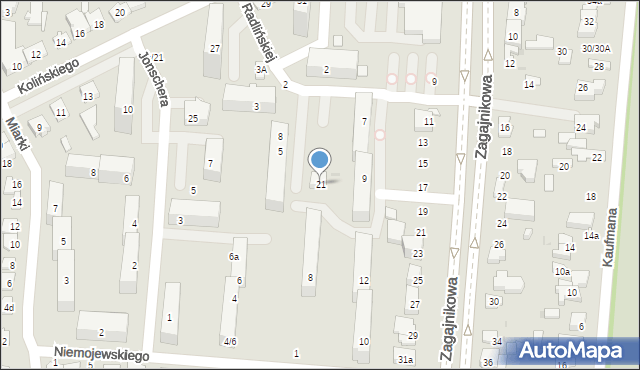 Łódź, Brudzińskiego Józefa, 21, mapa Łodzi