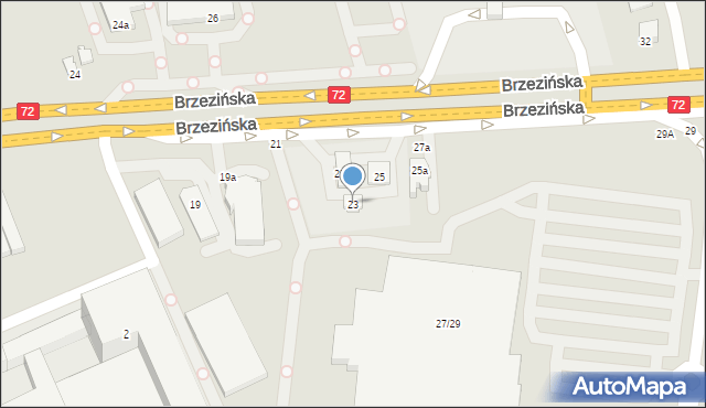 Łódź, Brzezińska, 23, mapa Łodzi