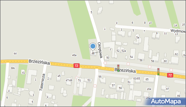 Łódź, Brzezińska, 48, mapa Łodzi