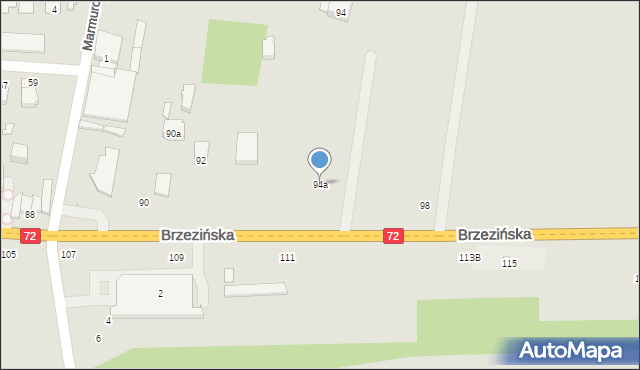 Łódź, Brzezińska, 94a, mapa Łodzi