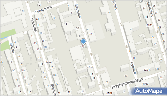 Łódź, Brzozowa, 11/15, mapa Łodzi