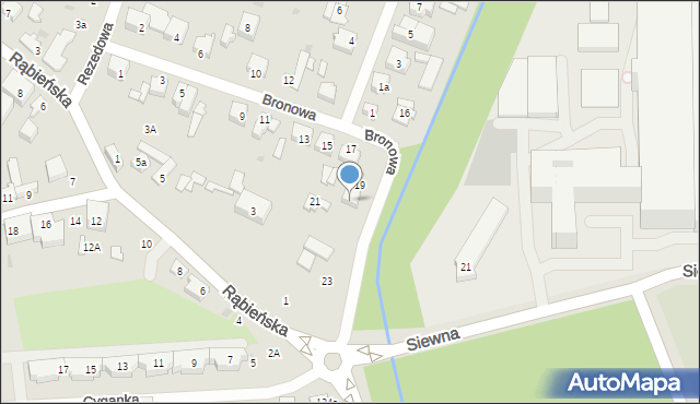 Łódź, Bronowa, 19a, mapa Łodzi