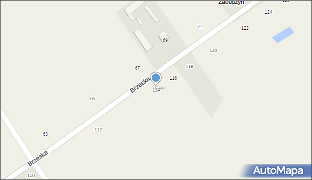 Łomazy, Brzeska, 114, mapa Łomazy