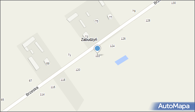 Łomazy, Brzeska, 122, mapa Łomazy