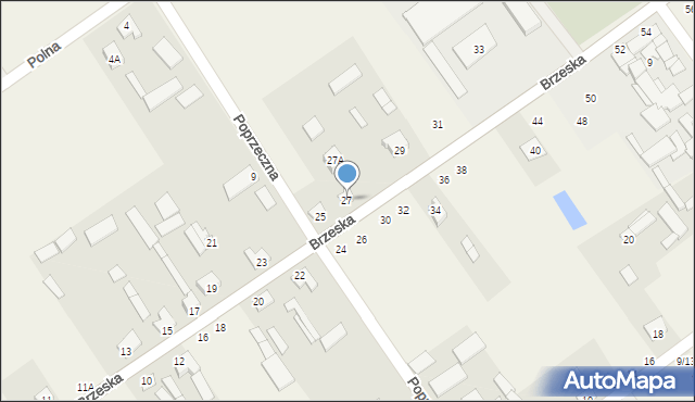 Łomazy, Brzeska, 27, mapa Łomazy