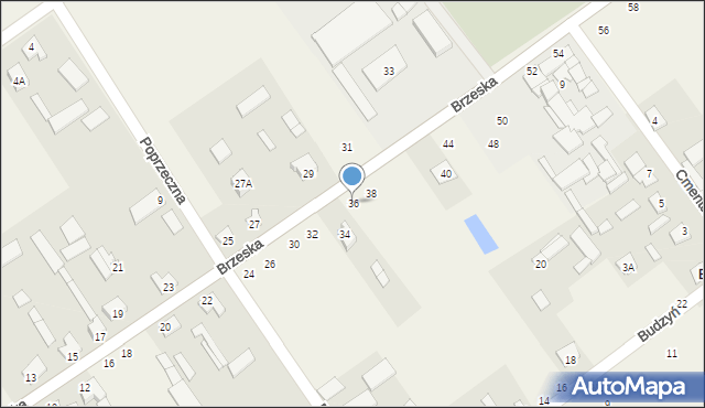 Łomazy, Brzeska, 36, mapa Łomazy