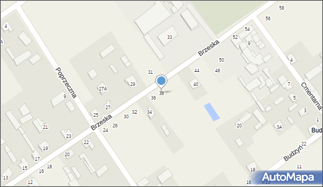 Łomazy, Brzeska, 38, mapa Łomazy