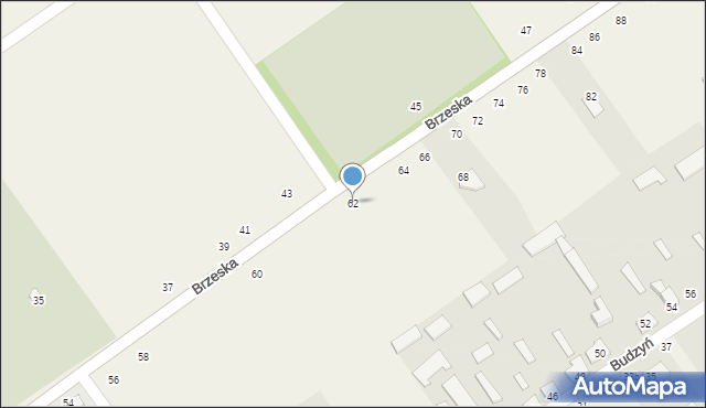 Łomazy, Brzeska, 62, mapa Łomazy