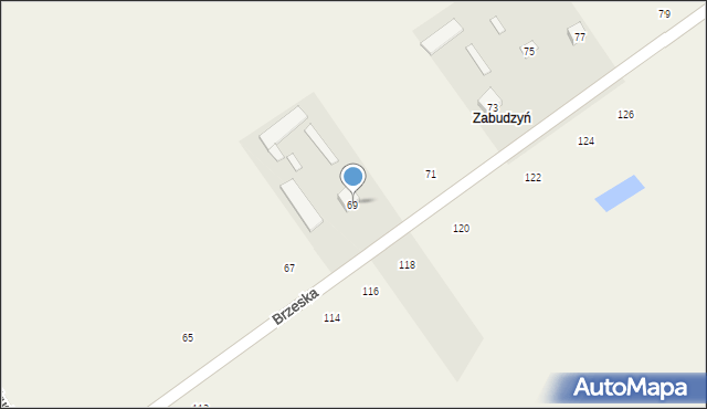 Łomazy, Brzeska, 69, mapa Łomazy